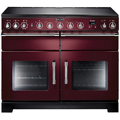 Rangemaster Excel 110 Electric Induction Range Cooker Cranberry/Chrome Trim